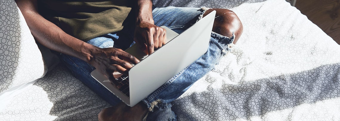 person looking at a computer