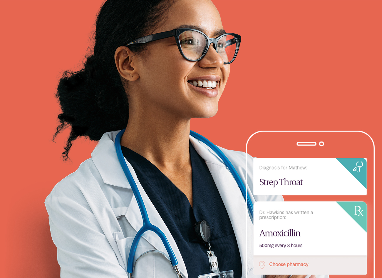 Portrait of a happy beautiful doctor with a stethoscope at a wal Portrait of a happy beautiful doctor with a stethoscope at a wal