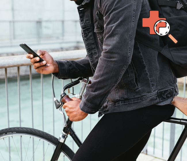 A man booking a general health assessment online on his mobile phone