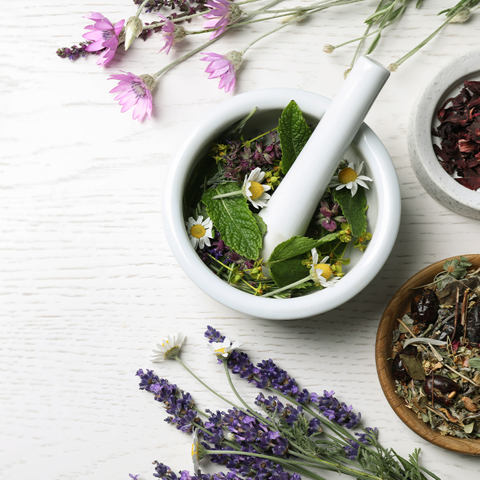 naturopathic herbs on a table