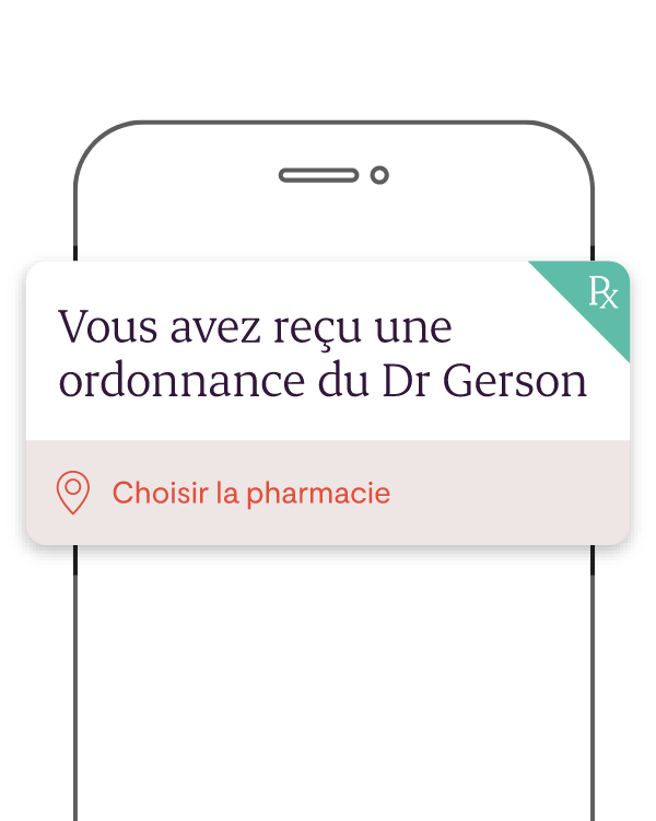 A mobile notification indicating that an online prescription is ready