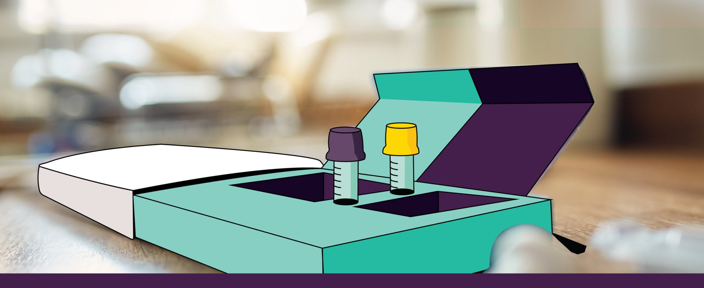 An illustrated picture of an HIV test.