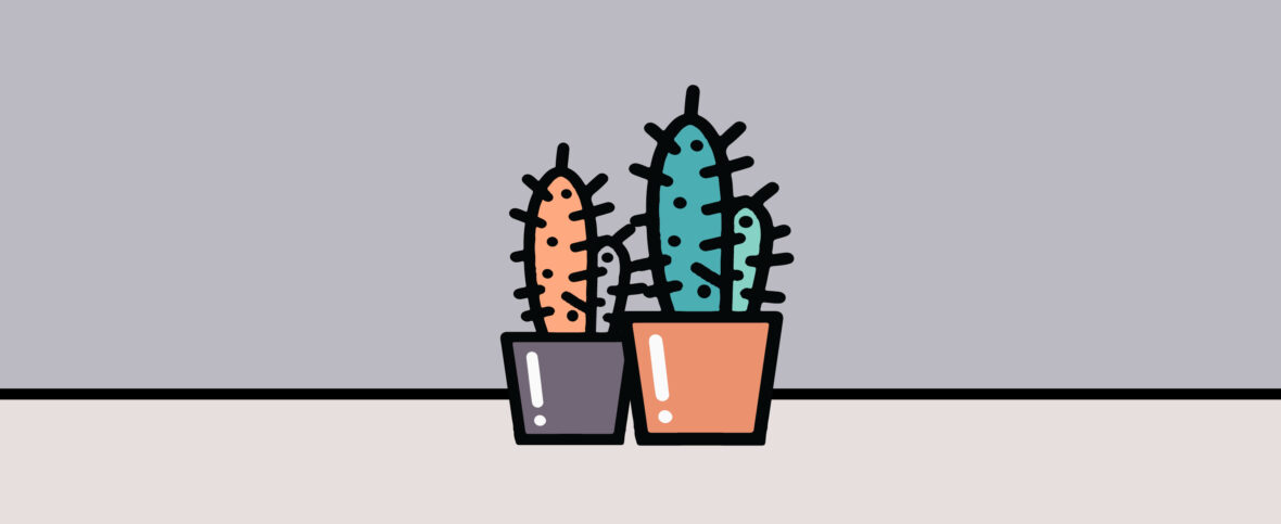three prickly plants representing genital warts