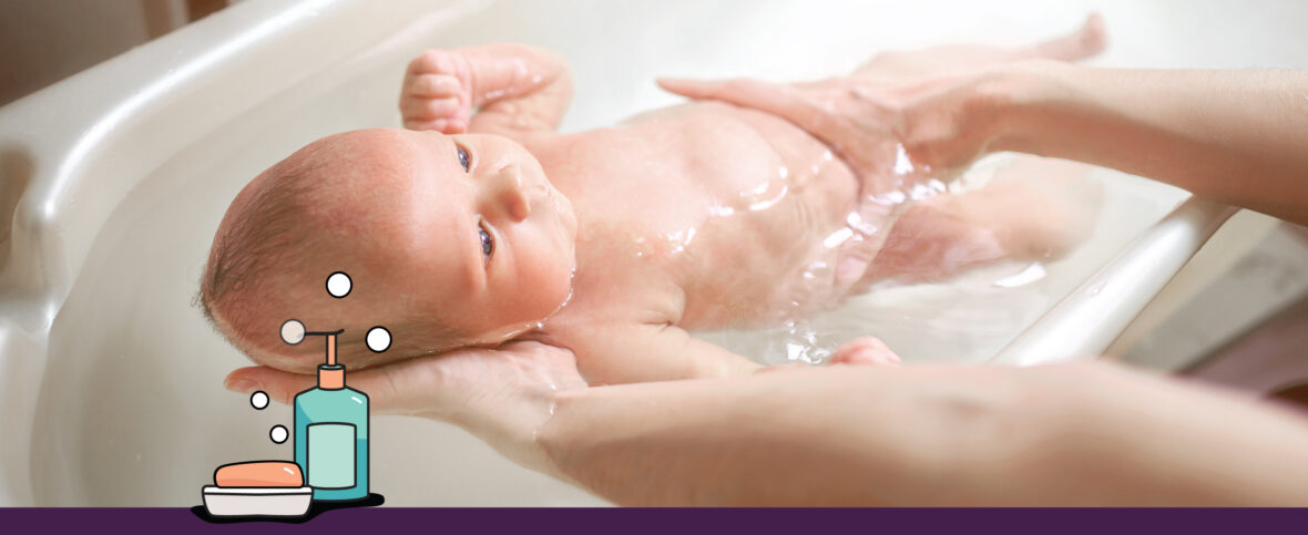 Bathing a newborn